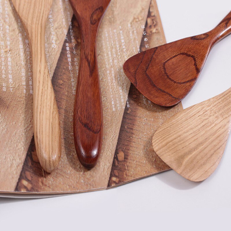 1Pcs Kitchen Utensil Set Gold Wood Shovel Scoop Set Kitchen Cooking Utensils Spatula Kitchen Gadgets Cooking Tools Wood Shovel