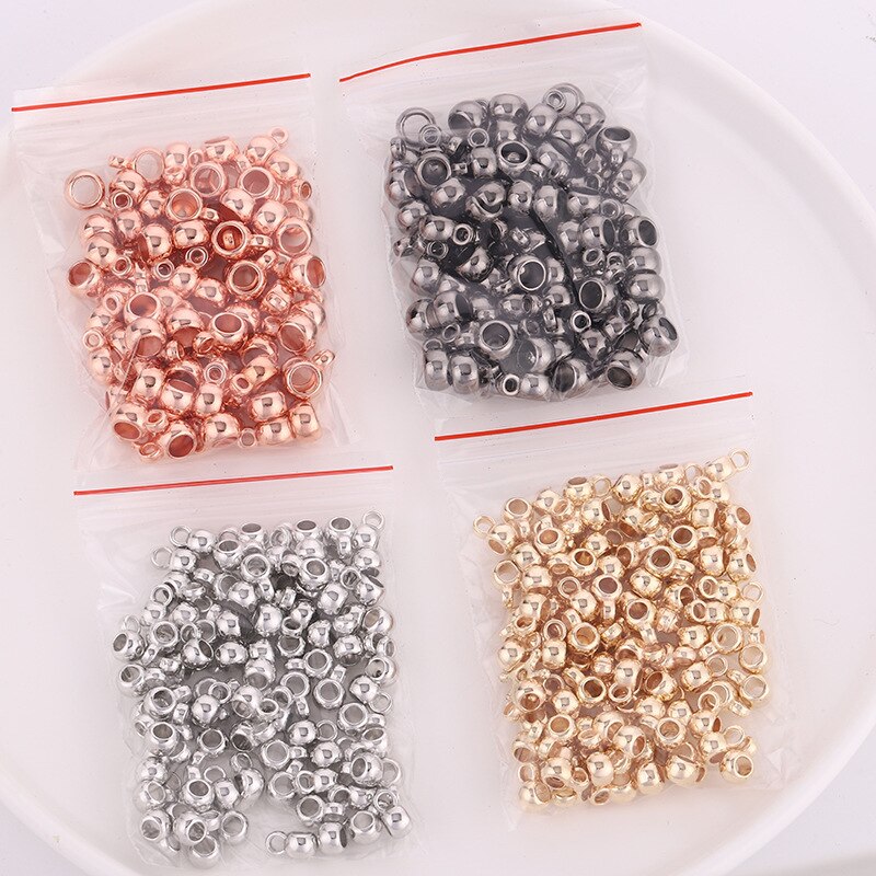 100 stk/parti ccb perler med stort hul 6mm afstandsperler med ringlås til fremstilling af gør-det-selv smykker armbånd halskæde vedhæng charmestik