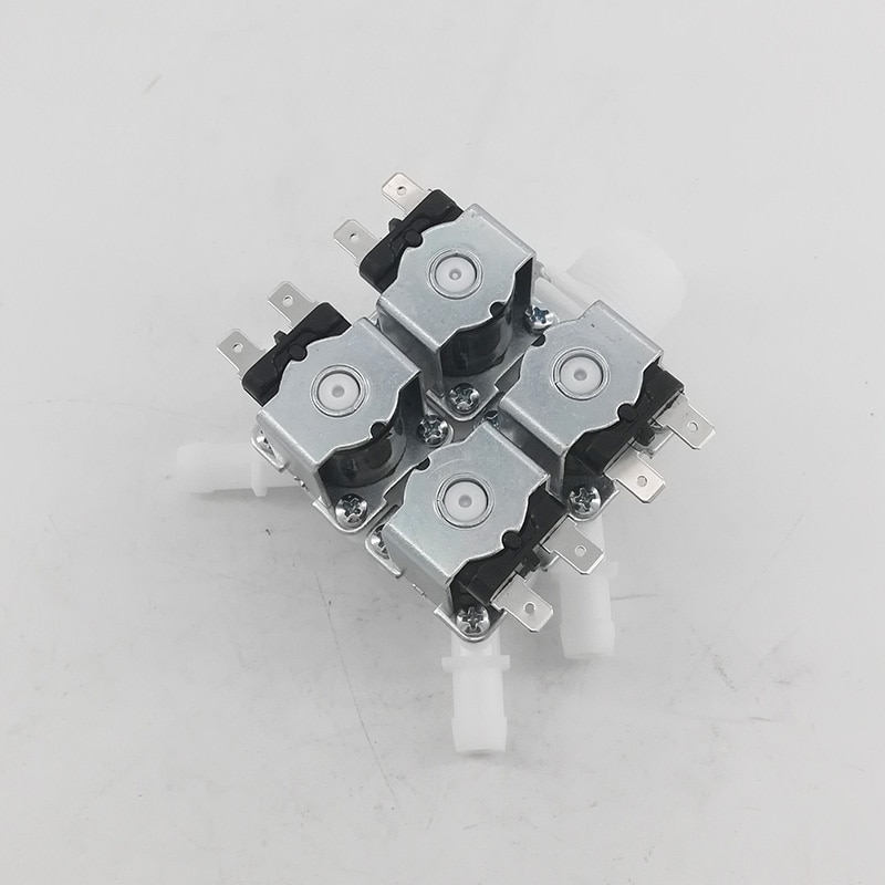 Baja presión de agua y gran flujo, válvula solenoide de 4 vías, VÁLVULA DE control DE FLUJO de 12V 24V para máquina de Ro y bebidas