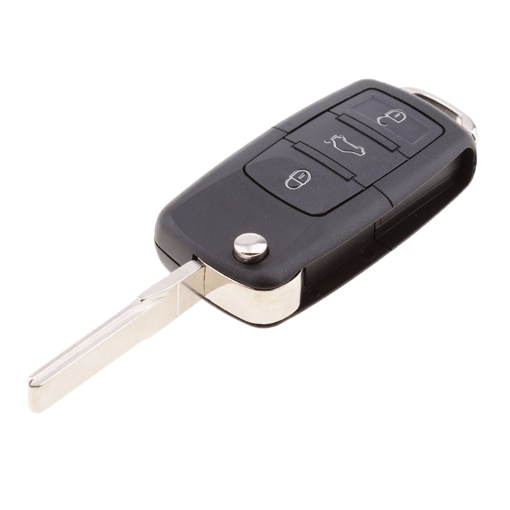 Llave de coche plegable a distancia negra para VW Bora Passat Golf Jetta Sharan Touran