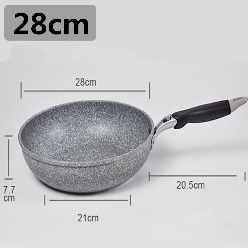 Sartén antiadherente Wok, sartén para freír, Caldero, cocina de inducción, sartenes para tortitas, sartén para huevos, estufa de Gas para el hogar y el jardín: wok pan 28cm