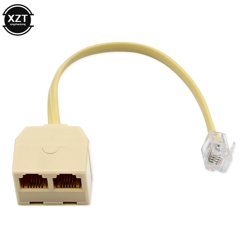 Telephone splitter one point two RJ11 telephone line extender three-way adapter speaker one point two splitter