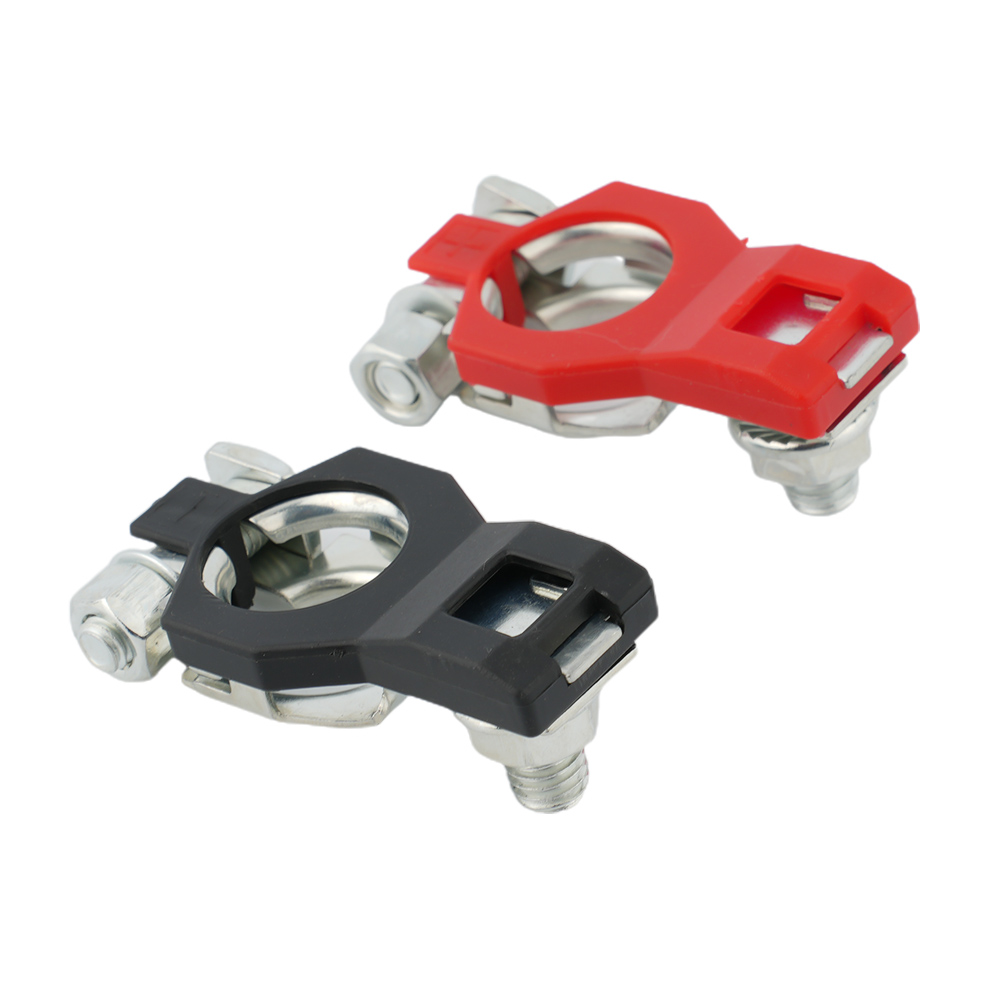 Conector de Clip de abrazadera de Terminal de batería automotriz, 2 uds., para coche, caravana, barco, Clip de cobre, tornillo, piezas de automóvil, accesorios para vehículos