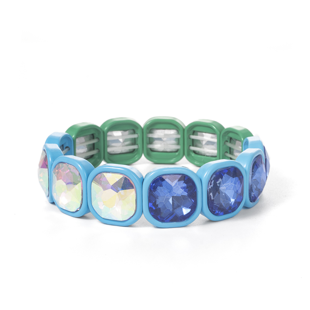 Pulseras de cuentas de cristal de invierno para mujer, pulseras elásticas de cuentas coloridas, joyería brillante bohemia hecha a mano, 2024