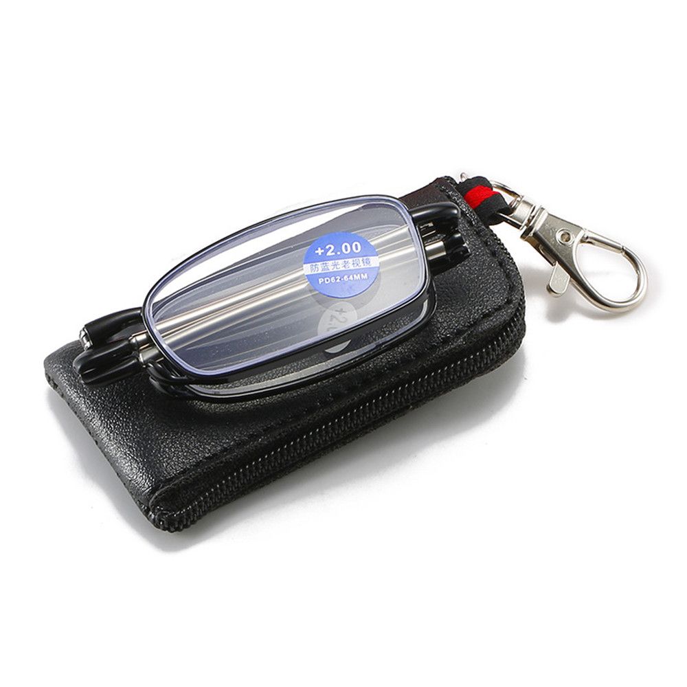 Gafas de lectura plegables portátiles очки con llavero estuche Anti luz azul presbicia mujeres hombres ultraligeras hipermetropía gafas