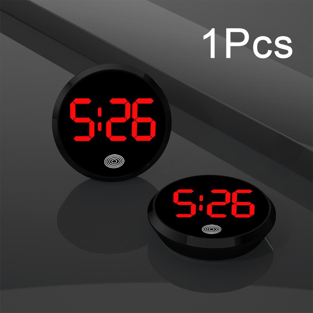 Reloj Digital luminoso LED para coche, Mini relojes digitales adhesivos internos, adorno para coche, accesorios para coche: Azul