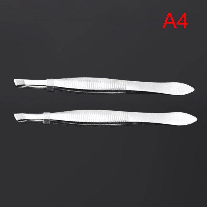 Juego de Herramientas de belleza para maquillaje, pinzas de acero inoxidable para cejas, pinzas para el pelo, pinzas para extensiones de pestañas: 4