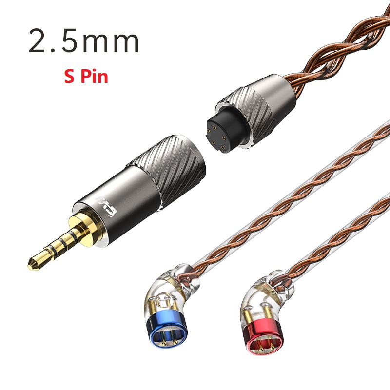 CVJ VS400 OFC Cable de Audio mejorado 400 núcleos auriculares Cable HIFI de Metal 2,5/3,5/4,4mm/Tipo C/enchufe relámpago 2 pines S para auriculares: Marrón