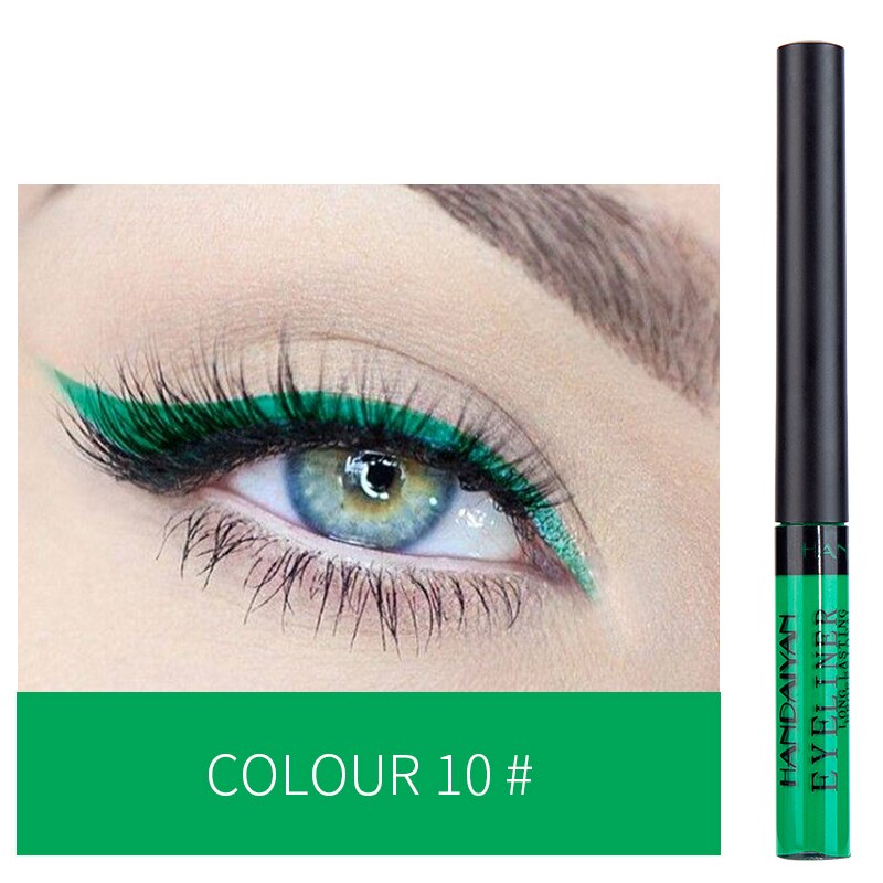 Bunte Neon- Grün Weiß matt Flüssigen Eyeliner Bleistift Wasserdicht machen-hoch Flüssigkeit Auge Liner Blau Gelb Augen Kosmetik Stift TSLM1: 10