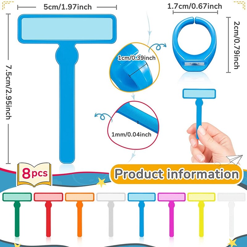 24 Reading Strips Include Finger Focus Highlighter 12 Pieces Guided Reading Highlight Strips 4 Pieces Rings for Children