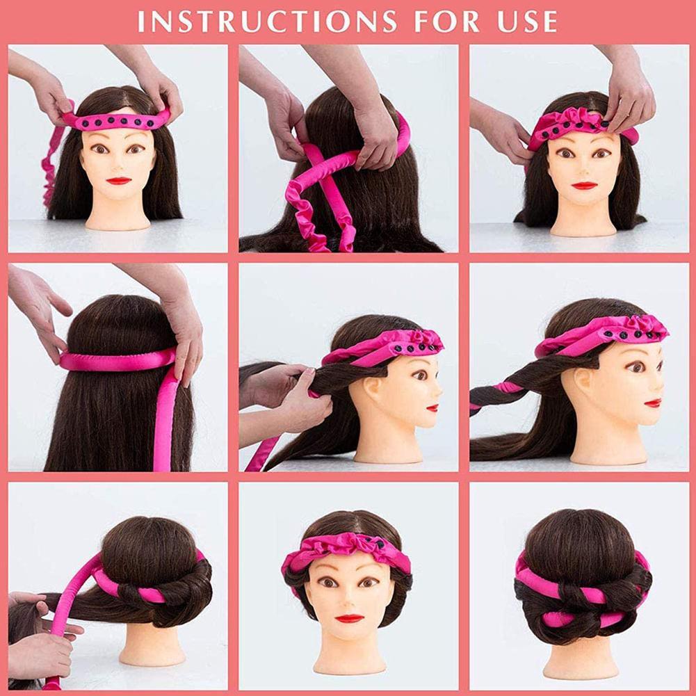 Bandeau en soie sans chaleur pour cheveux, boucles de nuit, vague magique