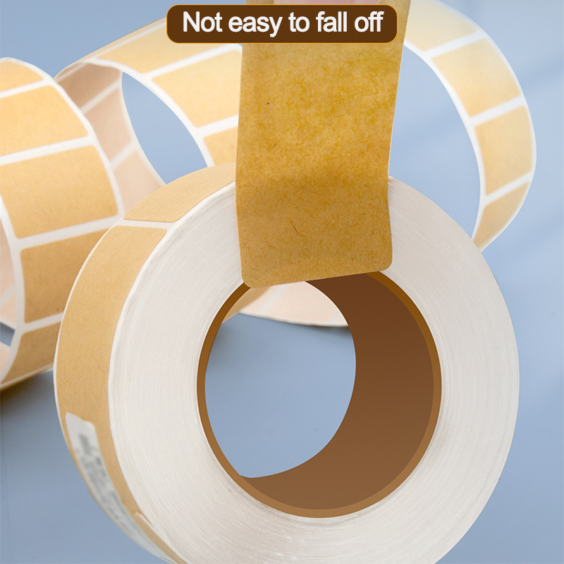 Khaki Square Kraft Stickers Blank Labels Paper Self-adhesive Handwritten Classification Office Labels Kitchen Glass Bottle