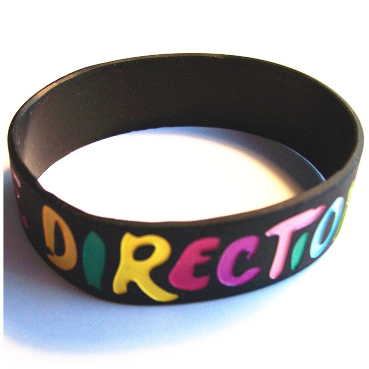 1pc one direction music band 1D silicone rubber bracelet wristband: Rose Gold Color