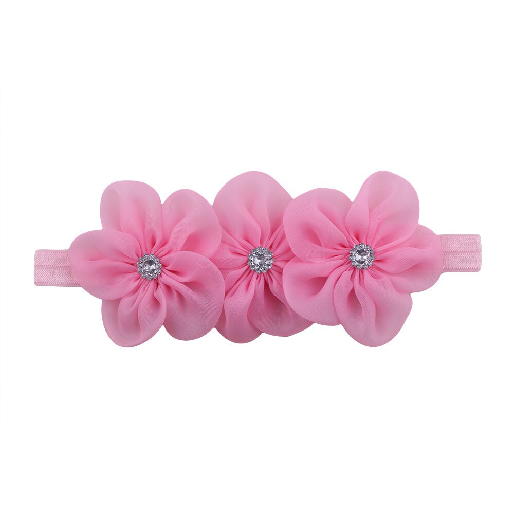 Ribbon Pearl Diamond Hairband Newborn Hair bands Sewing 3 Flowers Headband Kids Hair Accessories for Girls: B