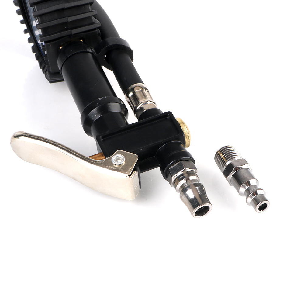 Inflation Monitoring Manometer Aluminum Alloy Air Line Clip-on Tyre Pump Tire Pressure Inflator Gauge Universal LCD Digital