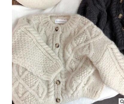 DEEPIN Studio 2022 primavera nuovi vestiti per bambini maglione monopetto in cotone maglione corto Cardigan per ragazze e ragazzi 1-7T: beige / 130 for 6T