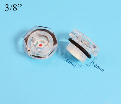 3/8 1/2 3/4 1 " tommer 16/20/27/32mm gevind dia  dn10/15/20/25 kompressorindikator plast sekskant olievæskeniveau skueglas: Gennemsigtig