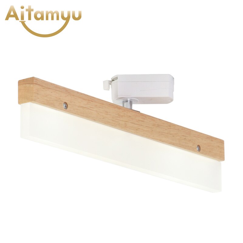 Lampara de techo nordique bois LED plafonnier pour chambre moderne cuisine rotatif piste luminaire suspendu