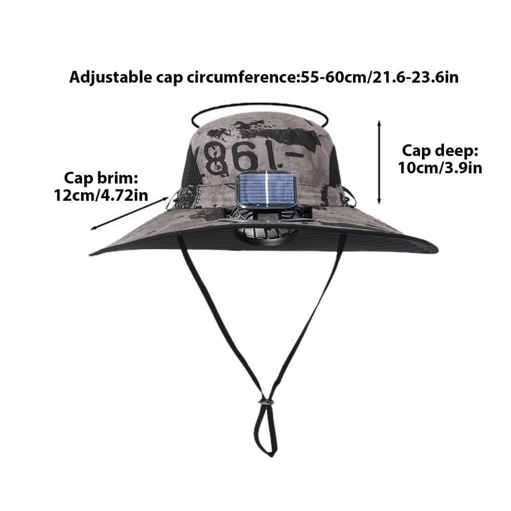 Kapelusz wędkarski z wentylatorem słonecznym Kapelusz z wentylatorem z możliwością ładowania Lekkie czapki wędkarskie Zewnętrzna osłona przeciwsłoneczna robić alpinizmu na świeżym powietrzu: khaki