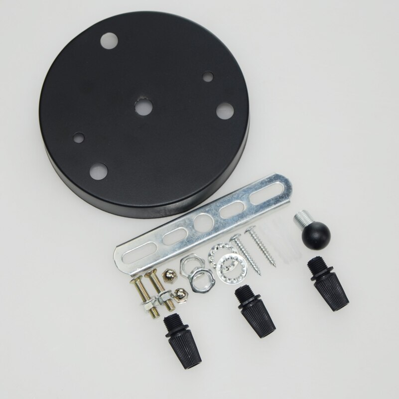 120mm modern Multi ceiling rose pendant light ceiling canopy vintage ceiling plate base lamp light fixtures lampara de techo: 3 holes black