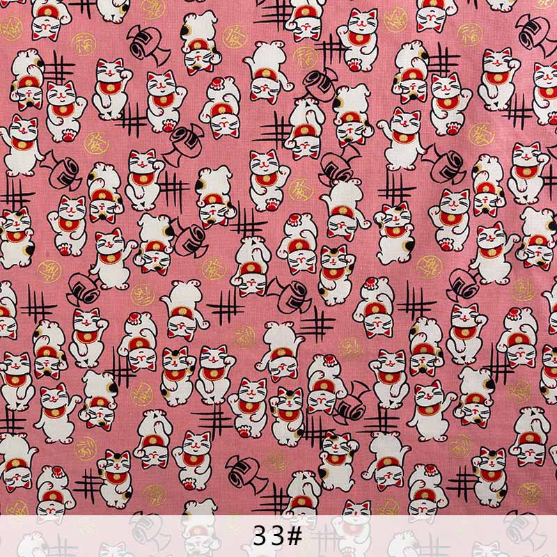 Japoński druku tkaniny bawełniane Kimono tkanina do Diy żuraw materiał patchworkowy TJ1023: 33 / 45x145cm (0.5yards)