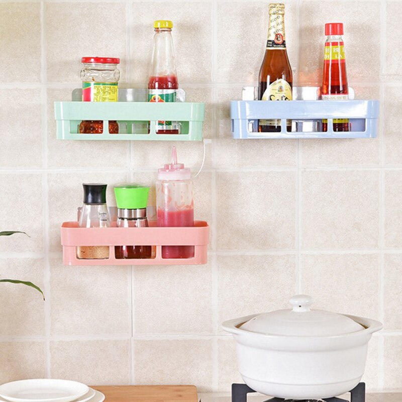 Square rack triangle free punching bathroom rack kitchen storage rack finishing rack drain basket Non-toxic Durable Draining
