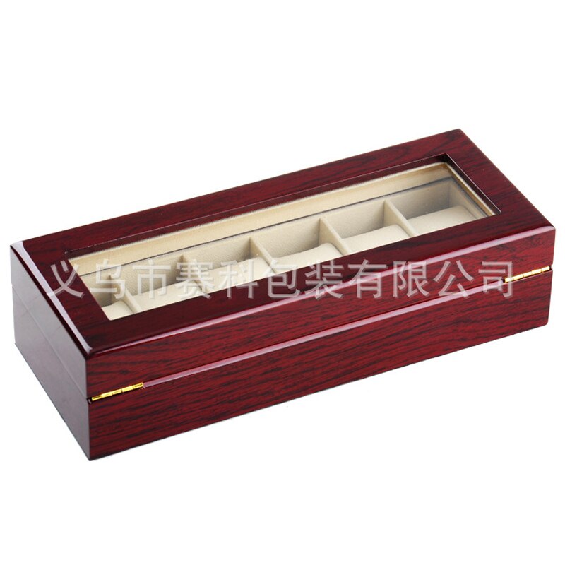 Houten Doos 6 Slots Horloge Horloges Luxe Sieraden Display Opslag Georganiseerd Caixa Para Relogio