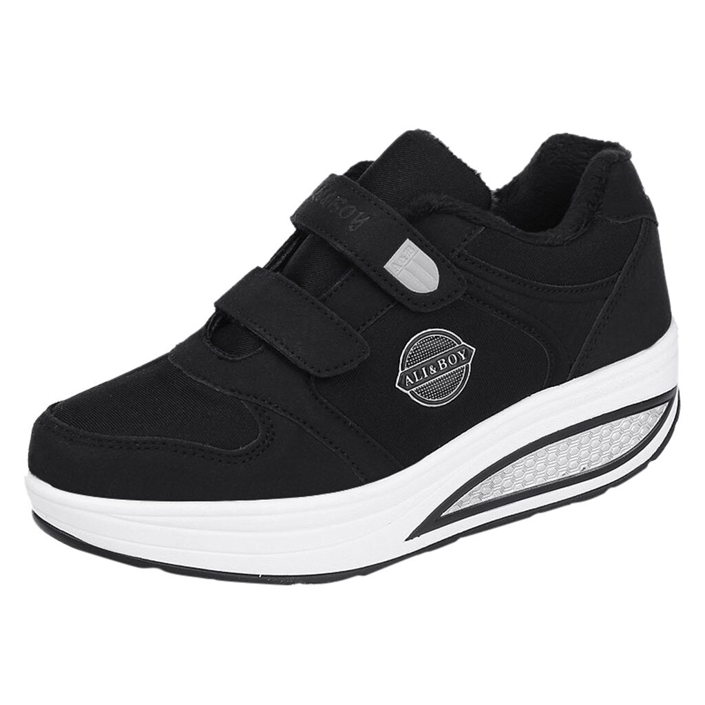 Vrouwen Tennis Schoenen Mode Sneakers Vrouwelijke Toevallige Effen Zwarte Schoenen Gym Fitness Trainer Walking Sportschoenen Tenis Femini # g3: Black / 6