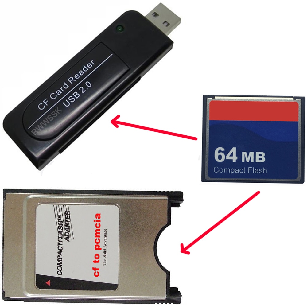 3 In 1 Industriële Compact Flash + USB2.0 Kaartlezer + Pcmcia Adapter + Cf Card 64 Mb 128 Mb 256 Mb 1 Gb 2 Gb