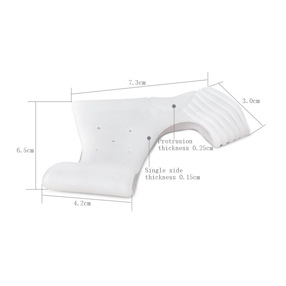 Separador de dedos de los pies, plantillas de silicona para aliviar el dolor, superpuestas, Protector de pies, órtesis, 2 uds.: White