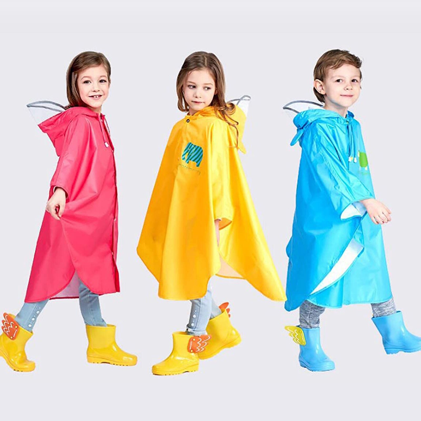 Chubasquero impermeable para niños y niñas, chaqueta impermeable con de dibujos animados en 3D para exteriores