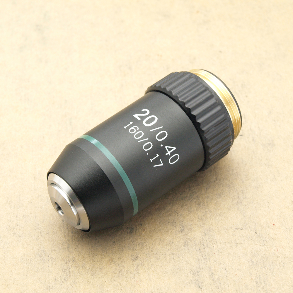 RMS Thread 160/0.17 4X 10X 20X 40X 60X 100X(oil) Biological Microscope Objective Lens: 20X