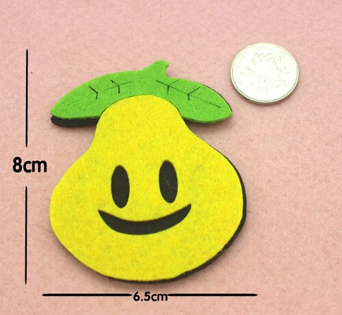 3pcs Furit Mixed Felt Craft Non Woven Patch Applique DIY Felt Pad Kindergarten Decoration Wall Sticker: Green