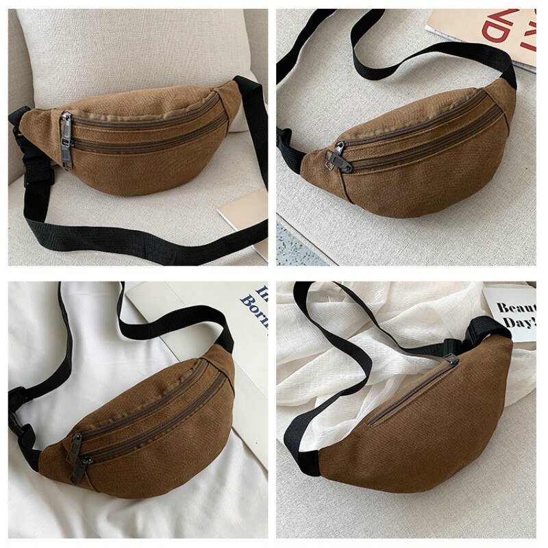 Casual Canvas Taille Tas Unisex Functionele Heuptas Mobiele Telefoon Tas Mannen En Vrouwen Handige Riem Banaan Bag Fanny Pack mannen