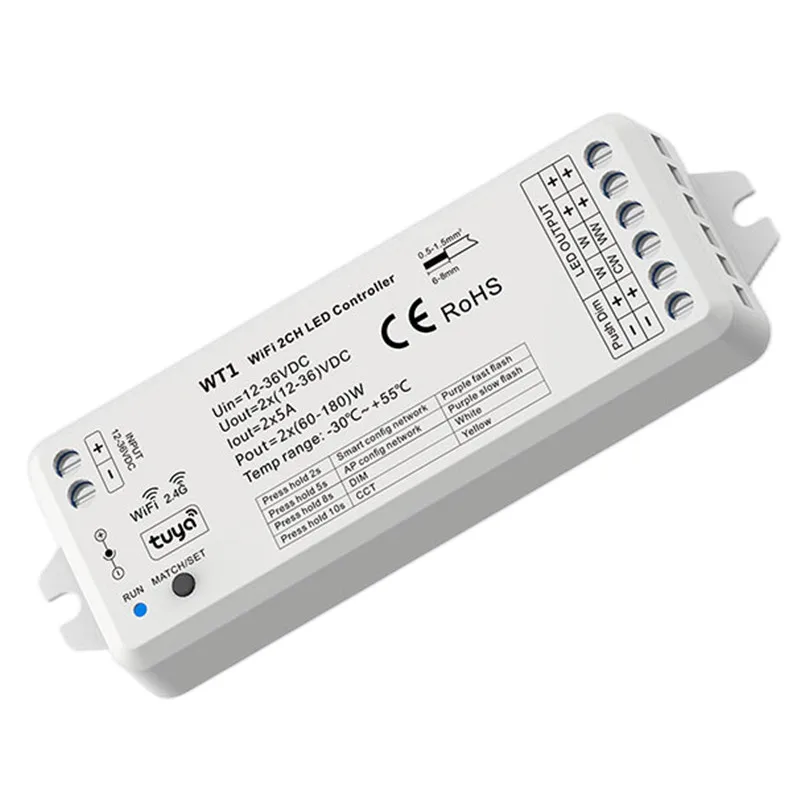 Wt1 Led Controller SKYDANCE WT1+R11 WiFi 2.4G RF LED Controller 2CH*5... – Grandado