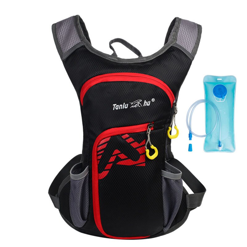 Mochila para acampar al aire libre para hombre y mujer, Mochila para correr, bolsa de agua para bicicleta de 2L, Mochila de hidratación para ciclismo, tanque de vejiga de agua de nailon: with water bag-1