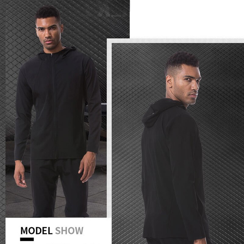Mens Running Jas Rits Vest Truien Snel Droog Outdoor Sport Hoody Fietsen Fitness Gym Winddicht Hooded Sweatshirt