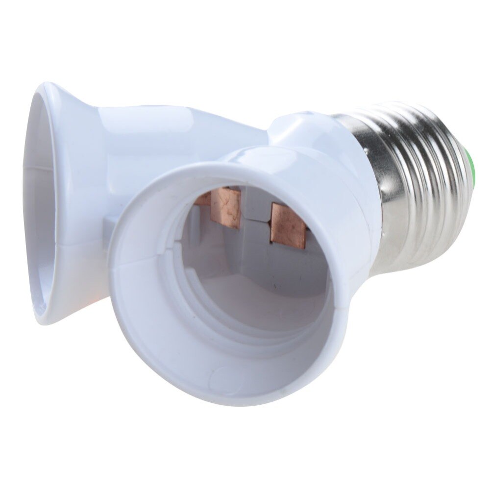 E27 to 2 xe 27 1 to 2 y facon led halogen cfl pære base lys lampe splitter split adapter konverter fatning forlænge