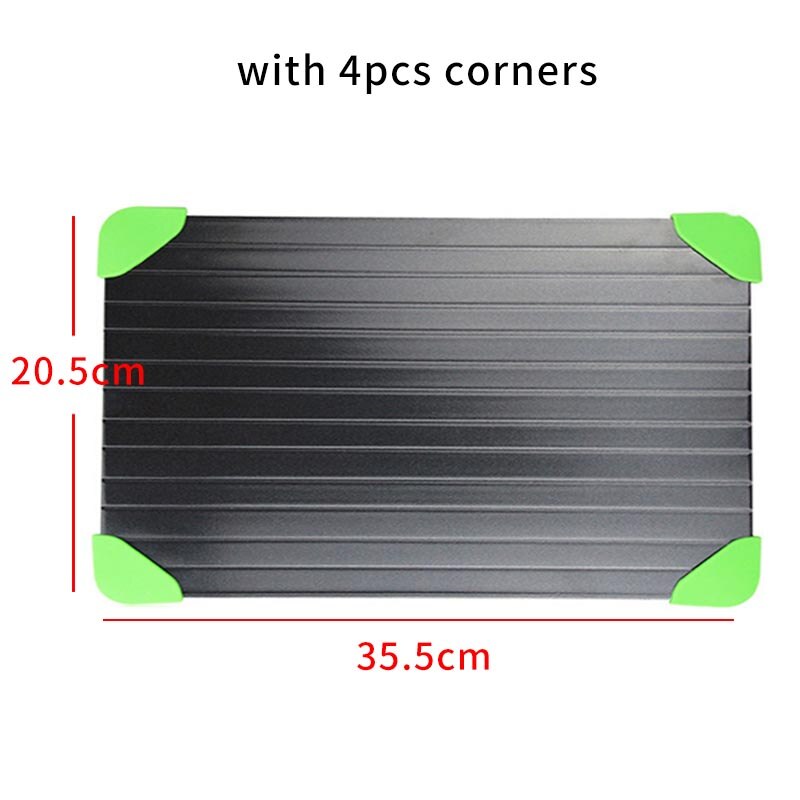 Fast Defrosting Tray Natural Thawing Plate for Frozen Meat Rapid Miracle Thaw Mat Pad Defrosting Plate Board Kitchen Tools: L with corner