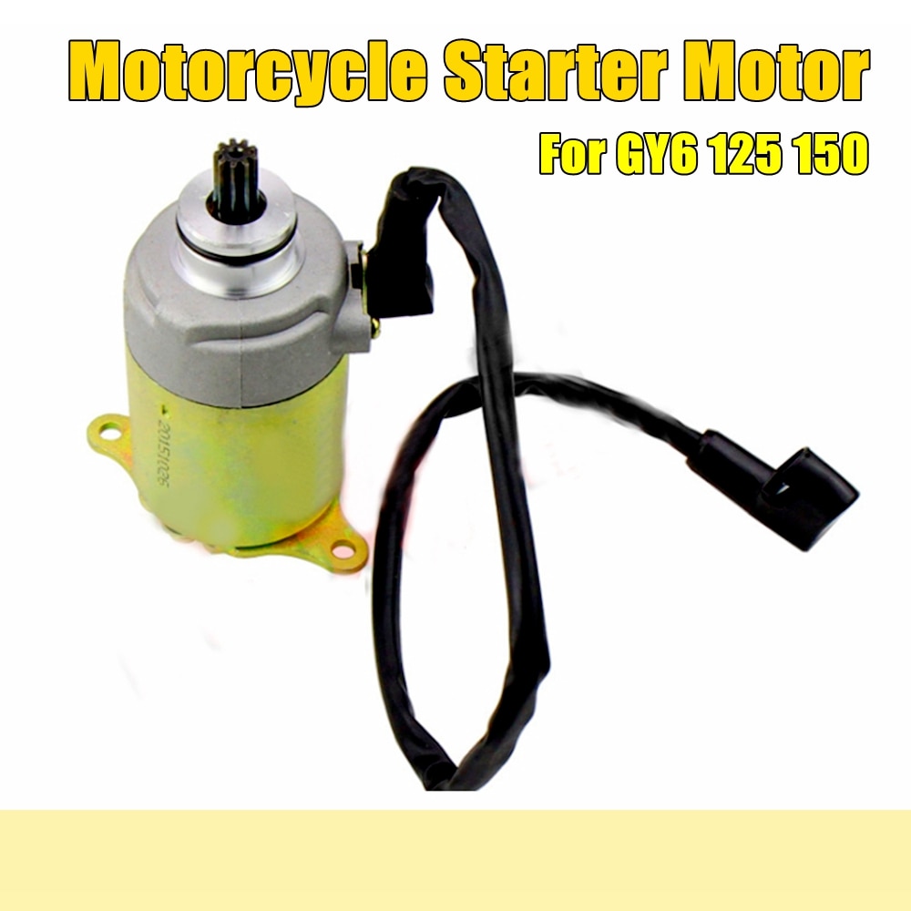 Motor de arranque de la motocicleta 9 dientes Quad Atv Buggy ciclomotor de cobre lleno de la motocicleta de arranque para GY6 125cc 150cc