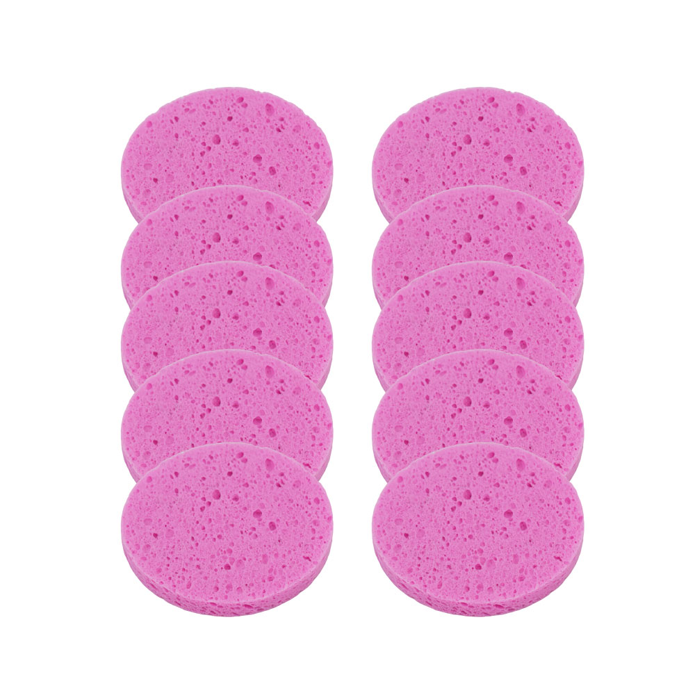 5/10 Uds 6/8/10cm herramienta removedora de maquillaje redonda para la cara esponja de pulpa de madera Natural compresa de celulosa esponja cosmética para lavado Facial