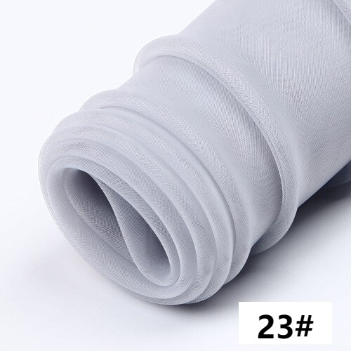 Tela de Organza de tul para costura de vestidos, faldas de tutú, boda, velos, cortinas, color negro, blanco, azul, rojo, por metro, 3M/5M/10M: 150cmx5M / 23