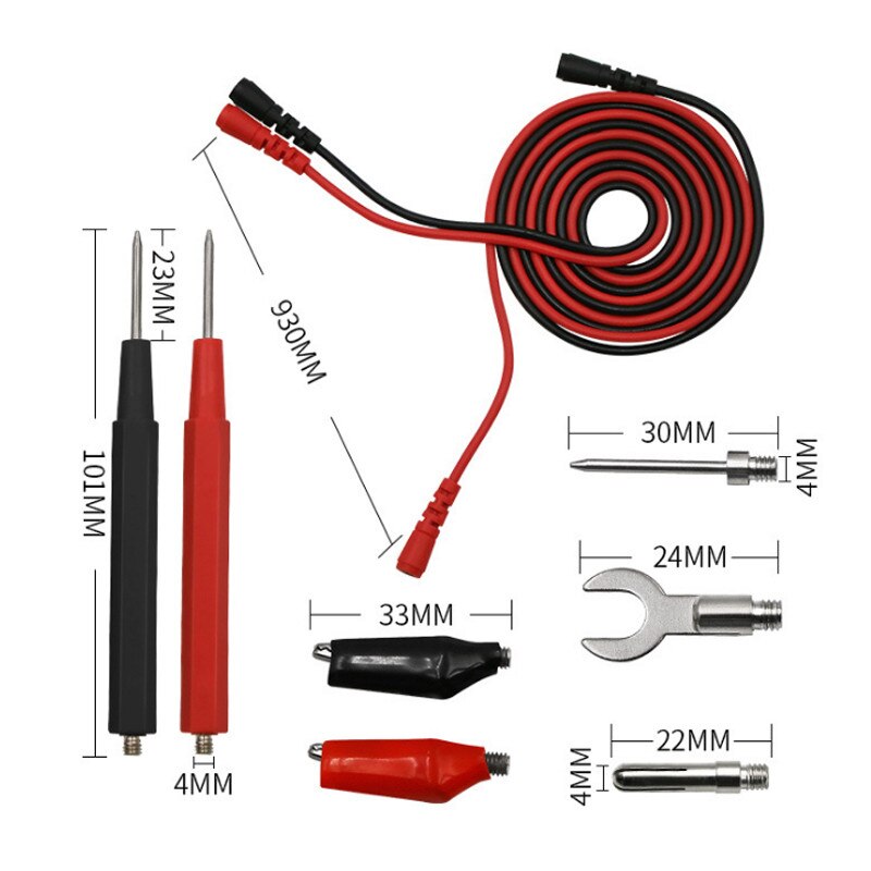 16Pcs in 1 Set Multi-function Multimeter Test Line U-shaped End Clip Test Pen Stick Kit Test Lead 1000V Probe Leads Clip