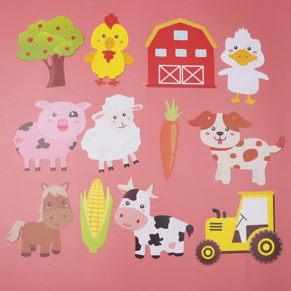 Farm Theme Party Banner Animal Molding Cartoon Bunting Decoration Paper Hanging Banner for Birthday Party