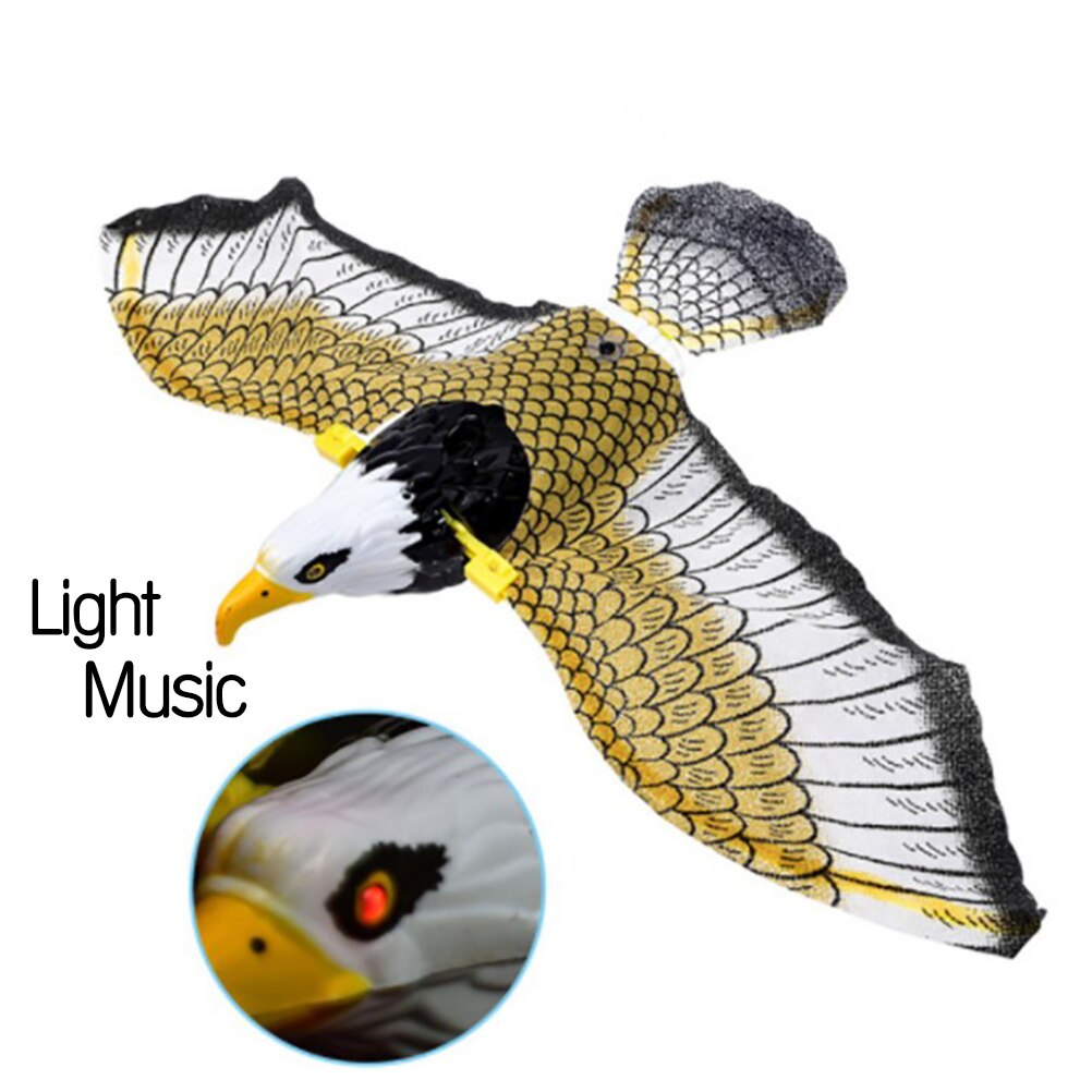 Lichtgevende Bird Repellent Opknoping Adelaar Met Muziek Vliegende Vogel Scarer Tuin Decoratie Draagbare Vliegende Vogel Voor Tuin Vogel Decor