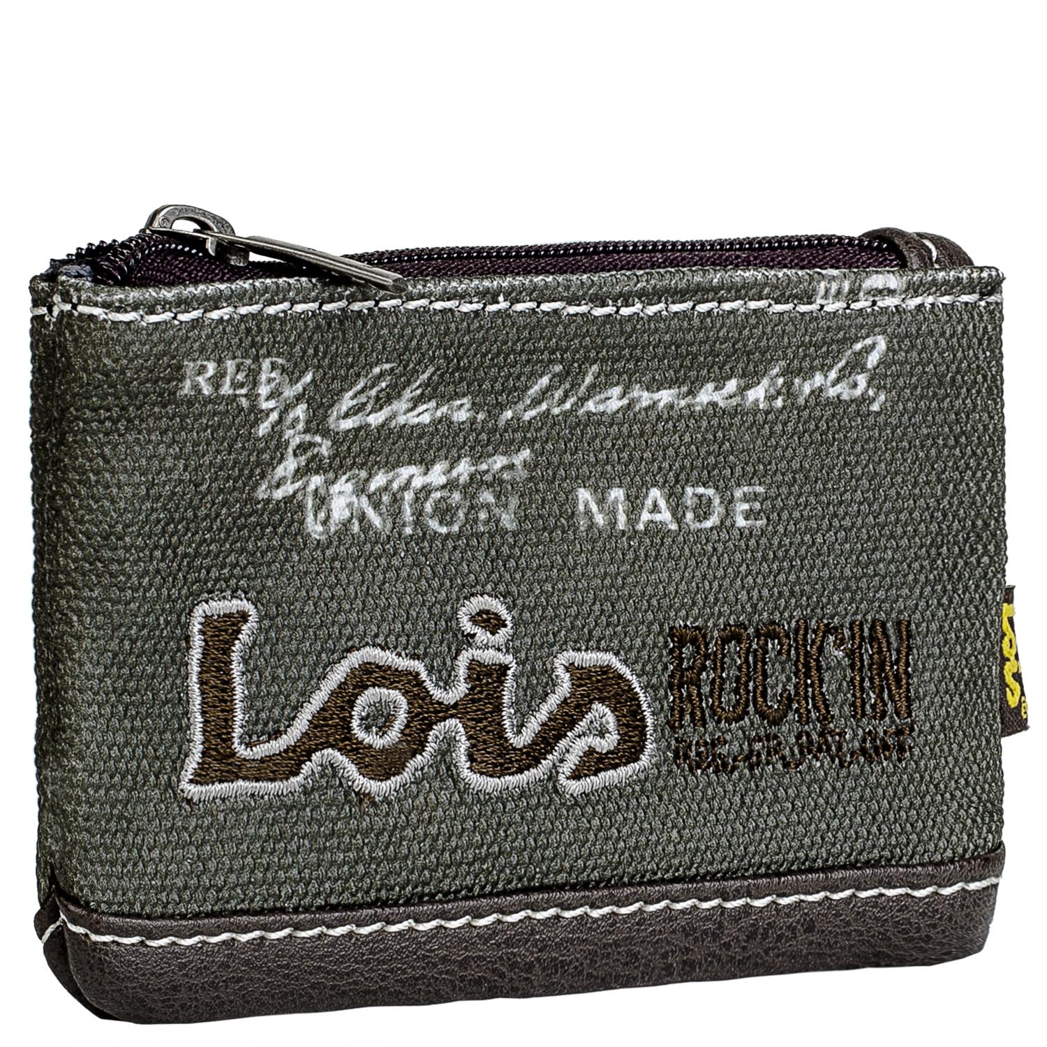 Lois Douglas Cartera Juvenil De Chico De Lona Estampada Y Bordados Con Llavero Interior 201902