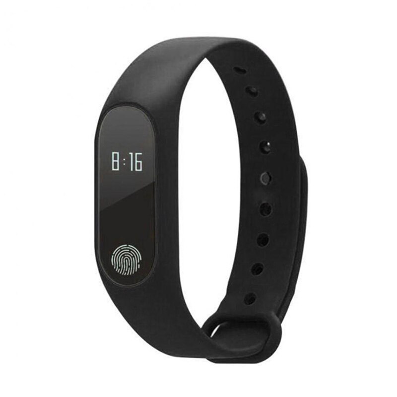 Wristband M2 Smart Bracelet Heart Rate Bracelet Waterproof Sport Fitness Band Stepcount Message Smart Loop Watch Alarm Clock: Black