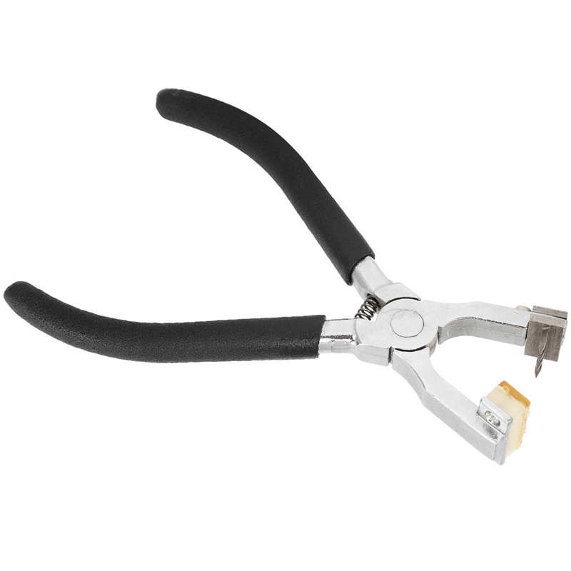 Stitching Puncher Flat Mouth Chisel Pliers Leather Hole Punch Set Stainless Steel with 3 Needles for DIY Home Craft Projects