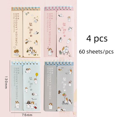 4PC Kawaii Foreign English Words Language Vocabulary Notebook Study Writing Reciting Book Planner Escolar Papelaria Stationery: 7