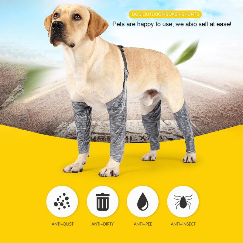 Dog Recovery Shirts Outdoor Four-legged Pants Canine Sling Leg Covers Jumpsuit Anti Licking Wounds Help Operative Healing